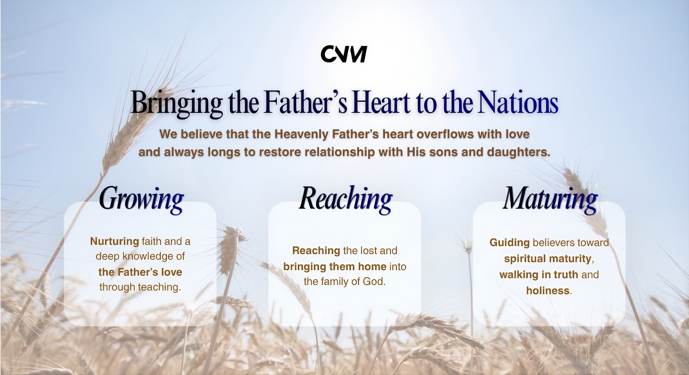 Cristeven Nigkersen Ministries - Banner Mission